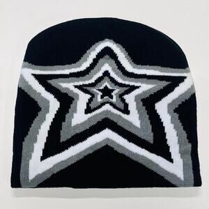 2k 2000s black star beanie